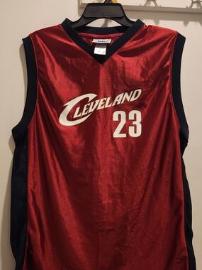 NBA Red and Navy Team Basketball Jersey Cleveland Cavaliers #23 Lebron James
